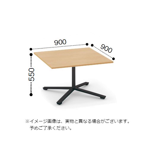 コクヨ ビエナ ミーティングテーブル 単柱脚 正方形天板 天板固定 塗装脚 アジャスター脚 ロータイプ MT-V99L※-E