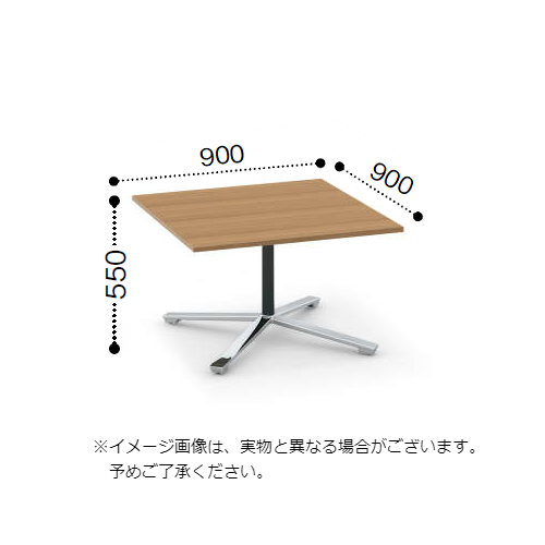 コクヨ ビエナ ミーティングテーブル 単柱脚 正方形天板 天板固定 ポリッシュ脚 アジャスター脚 ロータイプ MT-V99LPMP2-E/MT-V99LPMG5-E