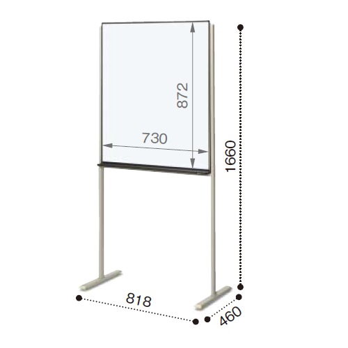 コクヨ ホワイトボード ミーティング用ボード 片面ホワイトボード W818×D460×H1660 BB-K2325W