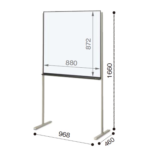 コクヨ ホワイトボード ミーティング用ボード 片面ホワイトボード W968×D460×H1660 BB-K233W