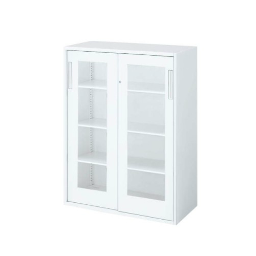 コクヨ エディア(EDIA) スタンダード 2枚ガラス引き違い 下置き書庫 W900×D450×H1185 BWU-HGD269SAWNN