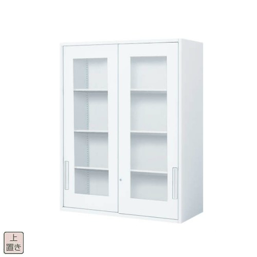 コクヨ エディア(EDIA) スタンダード 2枚ガラス引き違い 上置き書庫 W900×D450×H1185 BWU-HGU269SAWNN