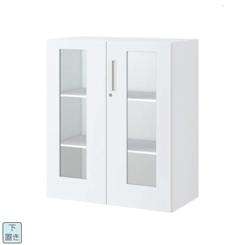 コクヨ エディア(EDIA) スタンダード ガラス両開き扉 下置き書庫 W900×D450×H1050 BWU-SGD59SAW/BWU-SGD59F1