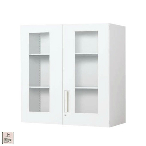 コクヨ エディア(EDIA) スタンダード ガラス両開き扉 上置き書庫 W900×D450×H915 BWU-SGU49SAWN