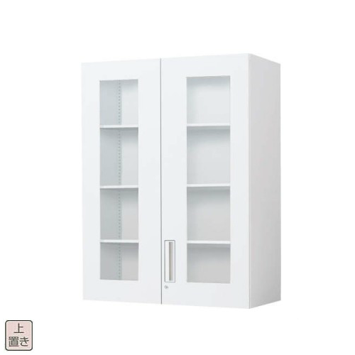 コクヨ エディア(EDIA) スタンダード ガラス両開き扉 上置き書庫 W900×D450×H1185 BWU-SGU69SAWN
