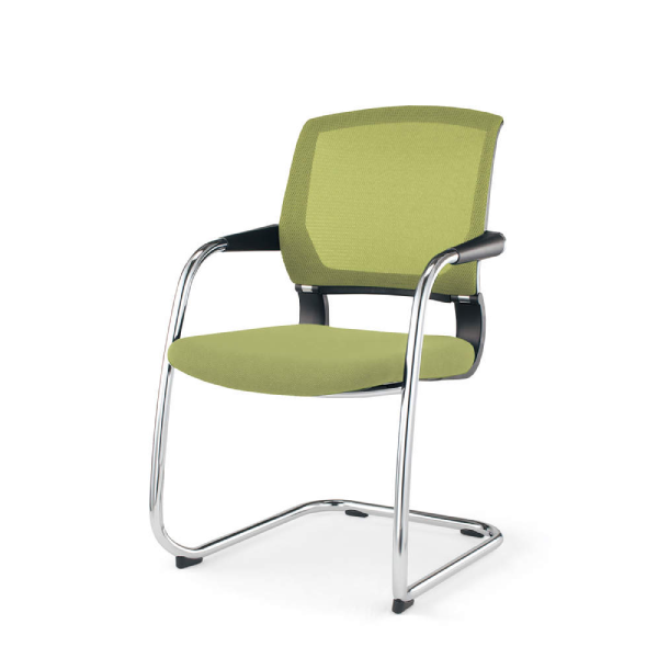 コクヨ サテリテチェア カンチレバー脚 メッキ脚 肘付 CK-M795KAV3-W