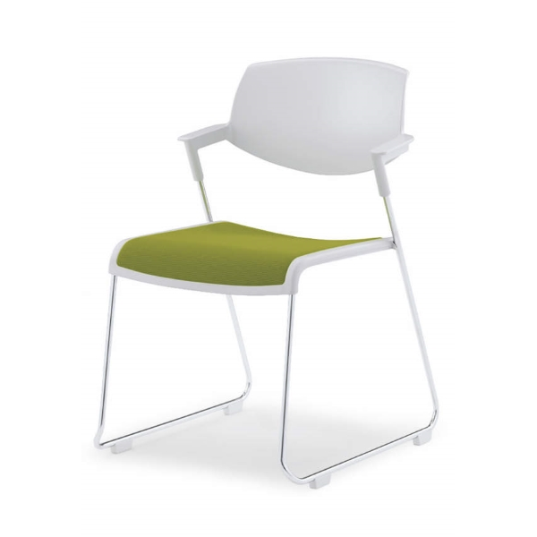 コクヨ ミーティングチェア サティオチェア(Satio) 肘付きチェア 布張り 背樹脂タイプ CK-M620E2G9Q4