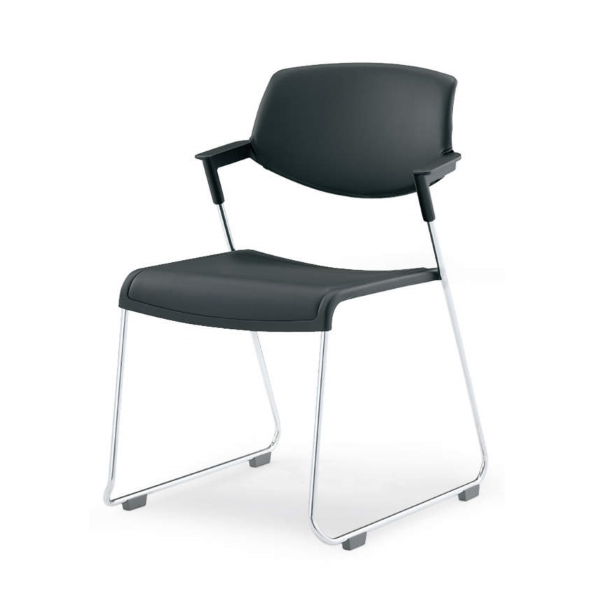 コクヨ ミーティングチェア サティオチェア(Satio) 肘付きチェア エコPVCレザー 背カバータイプ  CK-M621E6VZE6