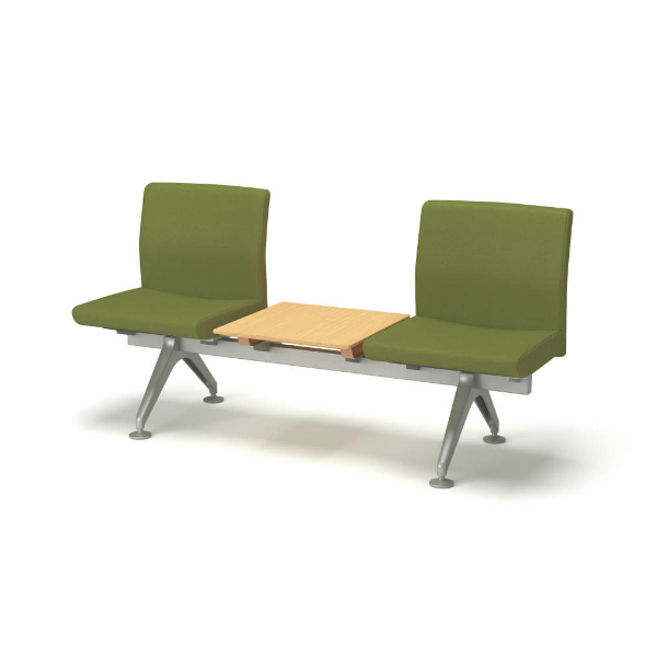 コクヨ ロビーチェアー 4700シリーズ 2人用テーブル付き 布/エコPVレザー W1575×D548×H790 CN-4703T