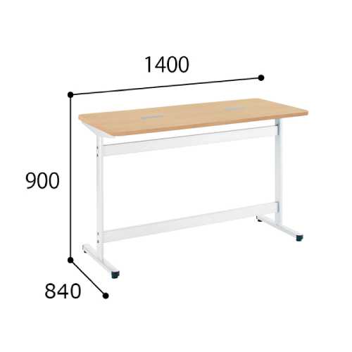 コクヨ スタッフステーション ナーステーブル T字脚タイプ スクエア天板 D840 配線キャップ付き HT1-T1485HW