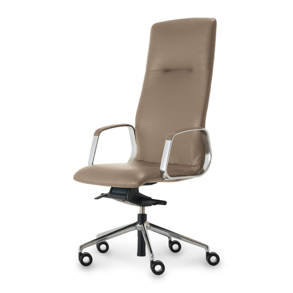 ウィルクハーン Wilkhahn  296レンジ ディサイドチェア (296 range Decide) 肘付きチェアー ハイバック 背座本革 XWH-2966L7473