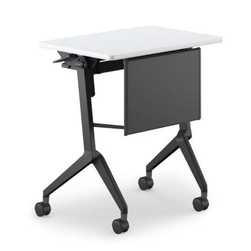 コクヨ 研修施設用テーブル リーフラインS フラップテーブル 棚付き・パネル付き Kスクエア天板 W650×D450×H720mm FLF-K0604MPS-6APW1