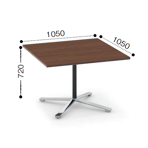 コクヨ ビエナ ミーティングテーブル 単柱脚 正方形天板 フラップタイプ ポリッシュ脚 キャスター脚 MT-V1010FPMP2/MT-V1010FPMG5