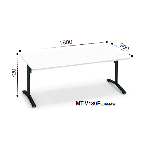 コクヨ ビエナ ミーティングテーブル T字脚 角形天板 フラップタイプ 塗装脚 キャスター脚 MT-V189F