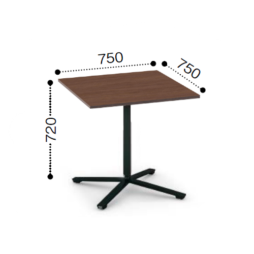 コクヨ ビエナ ミーティングテーブル 単柱脚 正方形天板 フラップタイプ 塗装脚 キャスター脚 MT-V77F