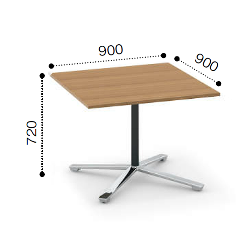 コクヨ ビエナ ミーティングテーブル 単柱脚 正方形天板 フラップタイプ ポリッシュ脚 キャスター脚 MT-V99FPMP2/MT-V99FPMG5