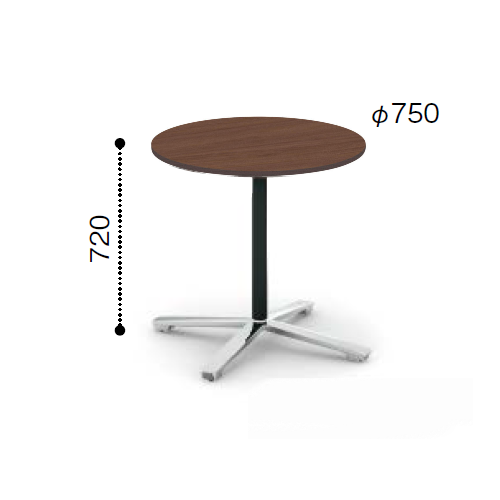 コクヨ ビエナ ミーティングテーブル 単柱脚 円形天板 フラップタイプ ポリッシュ脚 キャスター脚 MT-VE7FPMP2/MT-VE7FPMG5