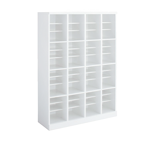 コクヨ シューズボックス SBXシリーズ ホワイトタイプ 4列4段 扉なしタイプ3足対応(中棚2枚付) SBX-44T2SAW