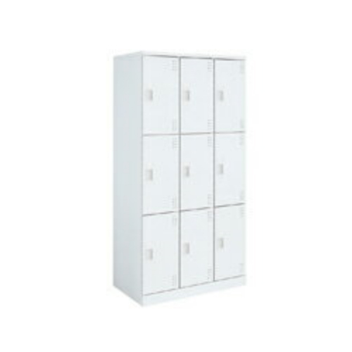 コクヨ スクールロッカー ホワイトタイプ ハイタイプ 3列3段9人用(深型) 扉付き(中棚付)扉ホワイト 引き手タイプ(錠無) SLK-HT9DKSAW
