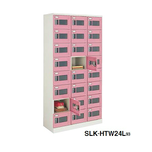 コクヨ スクールロッカー ナチュラルグレータイプ ハイタイプ 窓付き 3列8段24人用 標準扉付き シリンダー錠タイプ SLK-HTW24L