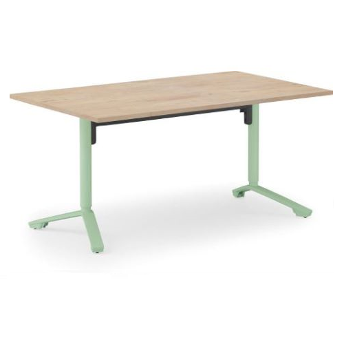 コクヨ ミーティングテーブル イニシア 昇降フラップテーブル 角型天板 パウダーミント・ ソフトテラコッタ脚 TIN-SK1509H-MW1W11