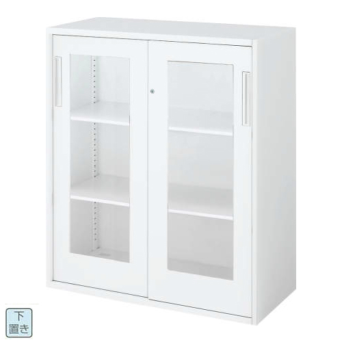 コクヨ エディア(EDIA) 2枚ガラス引き違い 下置き書庫 W900×D400×H1050 BWU-HGD259SSAWNN