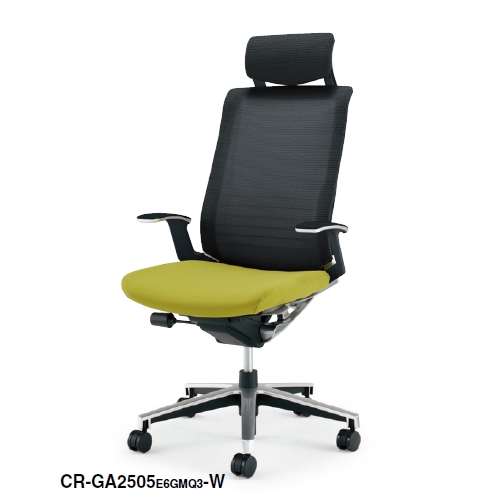 コクヨ インスパイン(INSPINE)チェア ブラックフレーム ヘッドレスト付きタイプ T型肘付 CR-GA2505E6