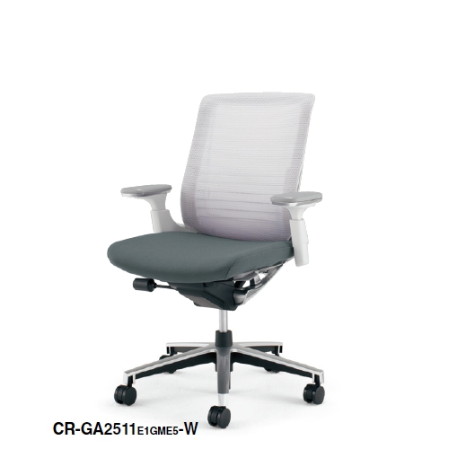 コクヨ インスパイン(INSPINE)チェア ホワイトフレーム ローバック 可動肘付 CR-GA2511E1