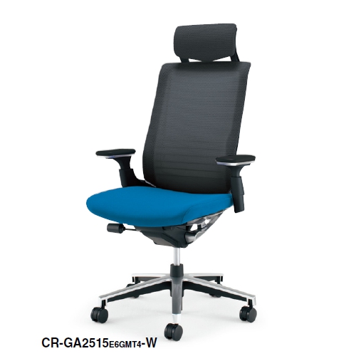 コクヨ インスパイン(INSPINE)チェア ブラックフレーム ヘッドレスト付きタイプ 可動肘付 CR-GA2515E6