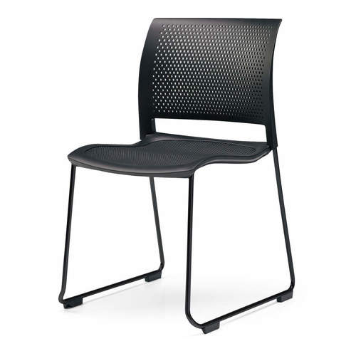 コクヨ ミーティングチェアー Spline スプライン スタッキングチェアー サークル脚タイプ/ブラック塗装脚タイプ K11-B34-BKE61