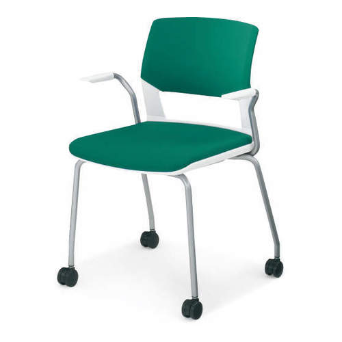 コクヨ ミーティングチェアー 会議用イス 160シリーズ 肘付きチェアー(布) 背カバータイプ/キャスタータイプ CK-161CR