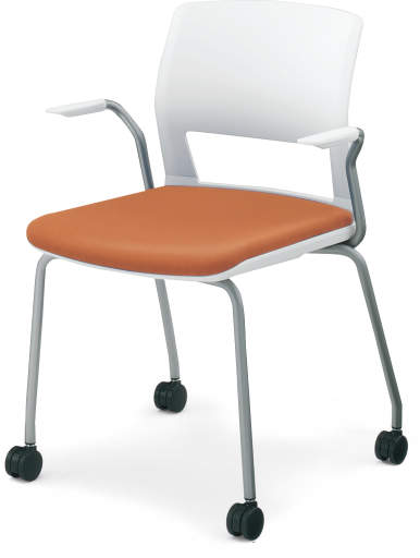 コクヨ ミーティングチェアー 会議用イス 160シリーズ 肘付きチェアー(ポリウレタン系レザー) 背樹脂タイプ/キャスタータイプ CK-161C