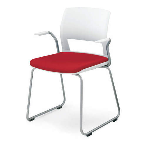 コクヨ ミーティングチェアー 会議用イス 160シリーズ 肘付きチェアー(布) 背樹脂タイプ/サークル脚タイプ CK-165