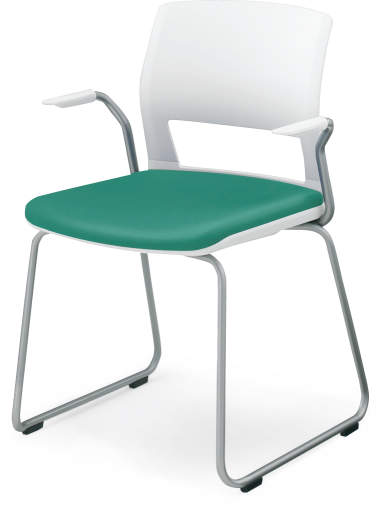 コクヨ ミーティングチェアー 会議用イス 160シリーズ 肘付きチェアー(ポリウレタン系レザー) 背樹脂タイプ/サークル脚タイプ CK-165