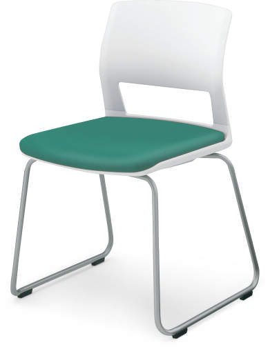 コクヨ ミーティングチェアー 会議用イス 160シリーズ 肘なしチェアー(ポリウレタン系レザー) 背樹脂タイプ/サークル脚タイプ CK-164