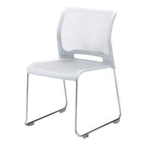 コクヨ Caravel カラベル 肘なしチェアー〈ステンレス脚〉（ホワイトフレーム） サークル脚タイプ/背メッシュタイプ/ホワイト CK-S640PAW