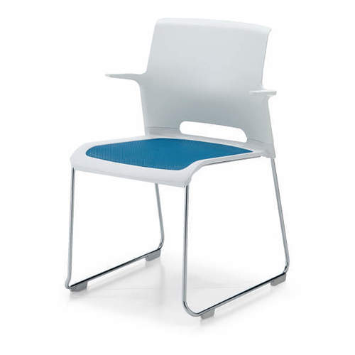 コクヨ Caravel カラベル 肘付きチェアー〈スチール脚〉（ホワイトフレーム） サークル脚タイプ/背樹脂タイプ/ホワイト CK-M641PAW