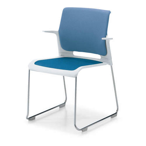 コクヨ Caravel カラベル 肘付きチェアー〈スチール脚〉（ホワイトフレーム） サークル脚タイプ/背クッションタイプ/ホワイト CK-M643PAW