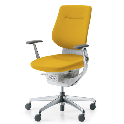 コクヨ イングチェア バーチカルタイプ　アルミ肘・アルミポリッシュ脚　ホワイトシェル W670×D650 CR-GA3243E1