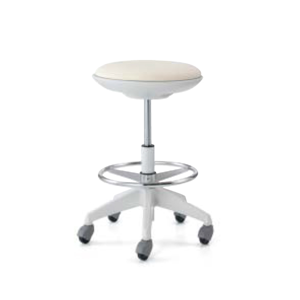コクヨ スタッフステーション cocotte(ココット) スツールタイプ ステップ付き 作業用イス ホワイトシェル CR-FGP540E1