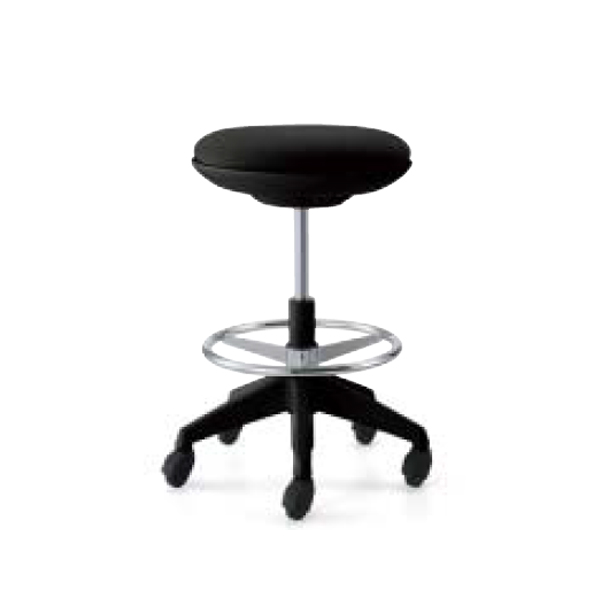 コクヨ スタッフステーション cocotte(ココット) スツールタイプ ステップ付き 作業用イス ブラックシェル CR-FGP540E6