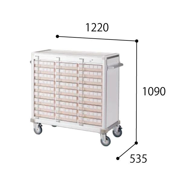 コクヨ スタッフステーション メディレージ 与薬カート（27床用） HP-MCTY327