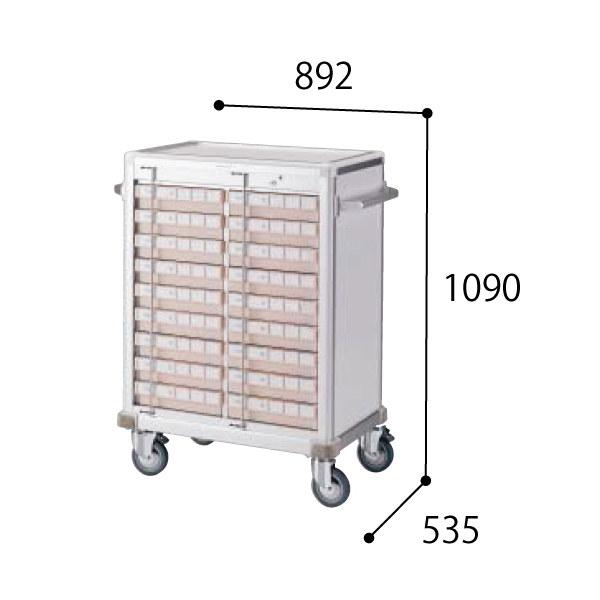 コクヨ スタッフステーション メディレージ 与薬カート（18床用） HP-MCTY218
