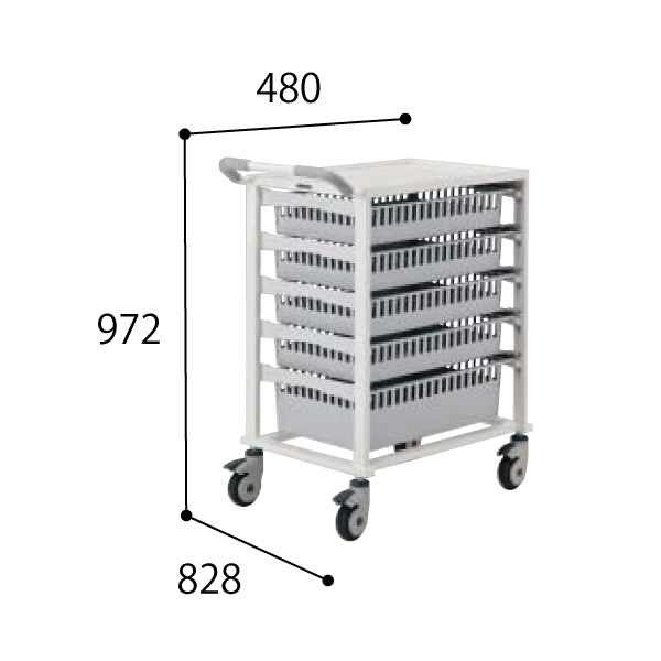 コクヨ 医療施設用家具 スタッフステーション メディレージ マルチカート シングル W480 D8 H972mm Hp Mct6409n