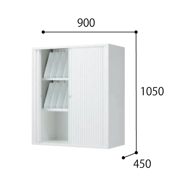 コクヨ スタッフステーション エディア EDIA メディカル バインダ収納・シャッター 上/下置き共用 BWU-HPVSH59SAWN