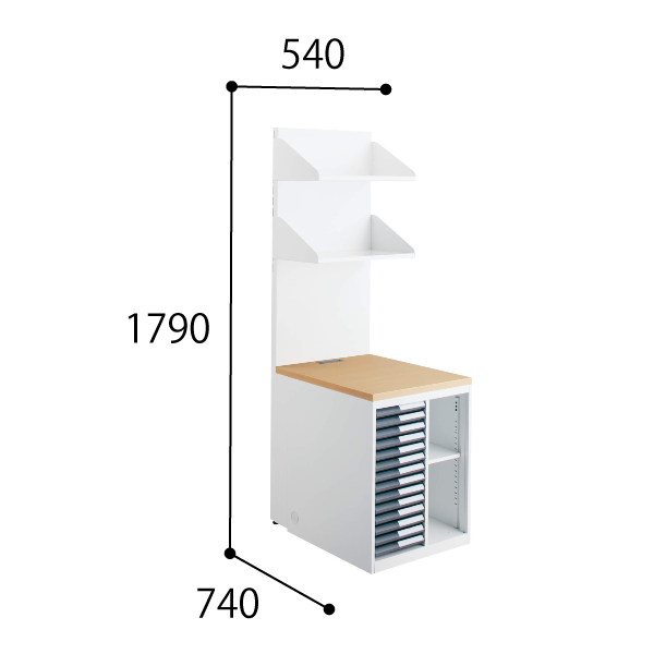 コクヨ 診察室 インフォント i シリーズ サイド収納 トレー・オープンコンビ 上棚付き HP-HDHT547DL/HP-HDHT547DR