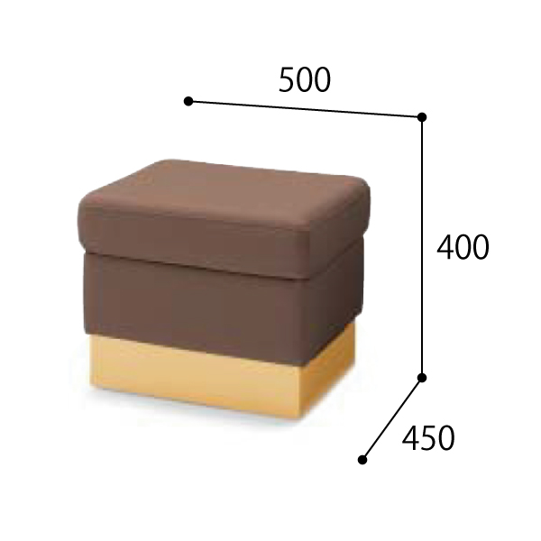 コクヨ 応接セット 応接イス サンタフェ4 スツール 布 W500×D450  