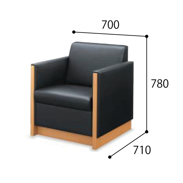 コクヨ 応接セット 応接イス タウナス アームチェアー 本革＋ポリウレタン系レザー CE-505T3ECLPB6NN/CE-505W35CLPB6NN/CE-505T3DCLPB6NN