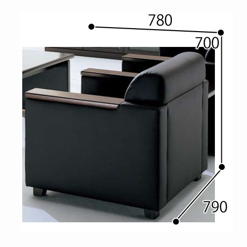 コクヨ 応接セット リアクト アームチェアー エコPVCレザー MRA-5S-W35VZE61/MRA-5S-W39VZE61