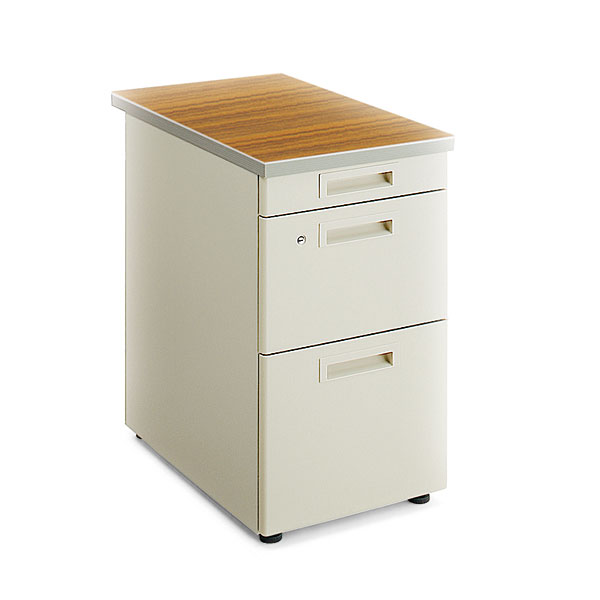 コクヨ 事務用デスクSR型H700タイプ 脇デスク 3段（B4タイプ） 木目+F1 SD-SR47E3F1TNN